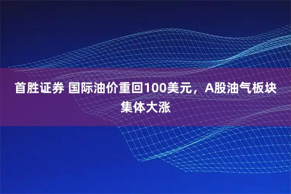 首胜证券 国际油价重回100美元，A股油气板块集体大涨
