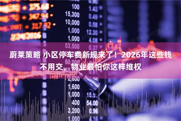 蔚莱策略 小区停车费新规来了！2026年这些钱不用交，物业最怕你这样维权